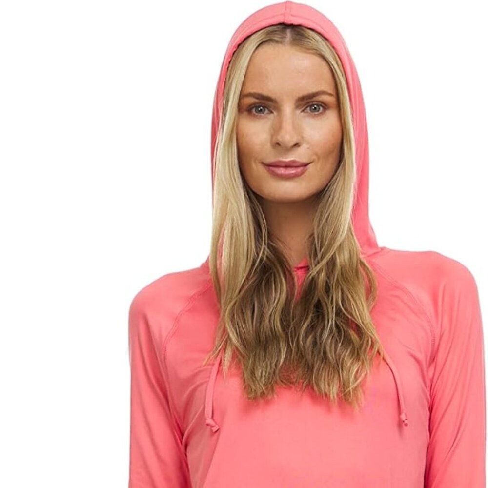 Swiss‎ Alps Women's Hooded Sun Protection Swim Cover-Up Dress, Size XL, Tea Rose